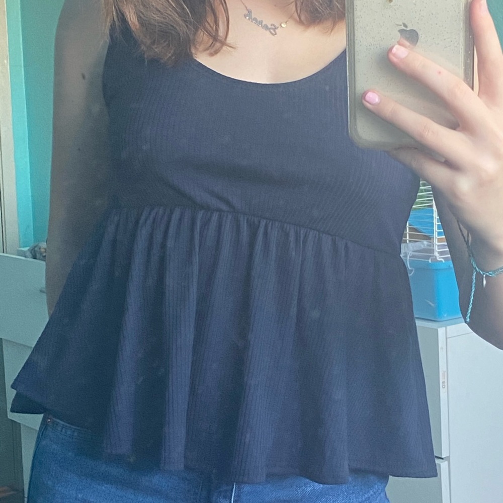 Dark blue tight/flowy tank